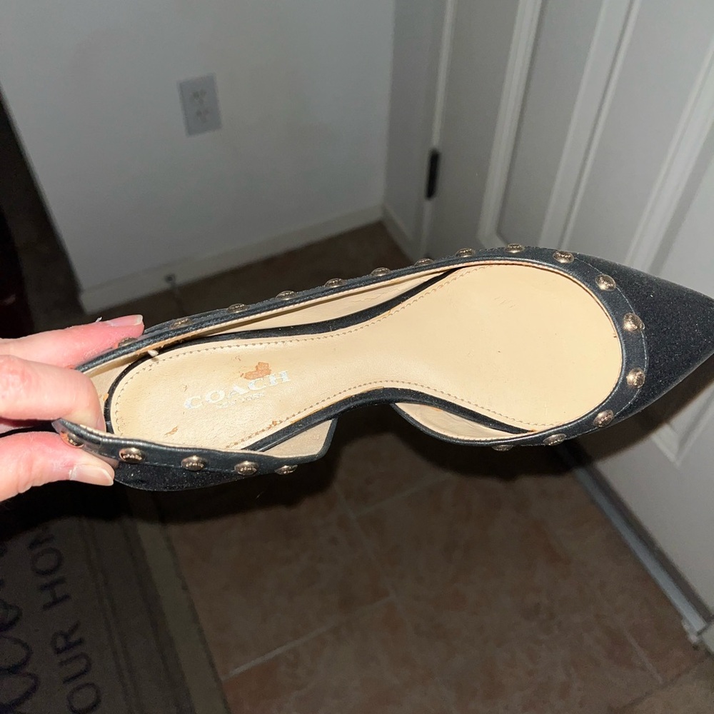 Coach Black Studded Flats